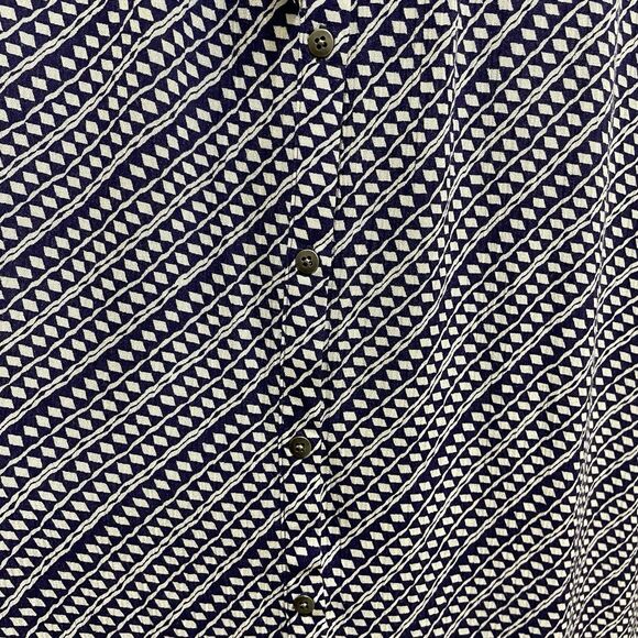 Ann Taylor LOFT Maxi Skirt Button Front Drawstring Navy Blue & White Womens Sz 2 - Picture 5 of 10